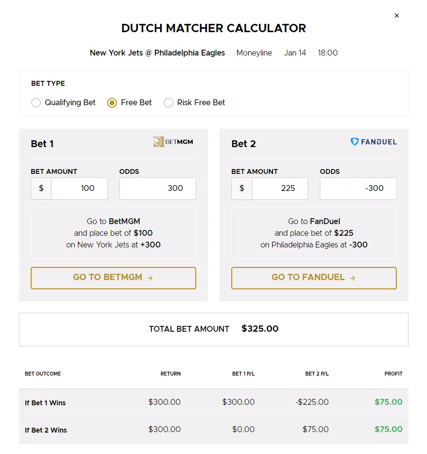 Calculadora de Edge Hunters puesta en modo apuesta gratis